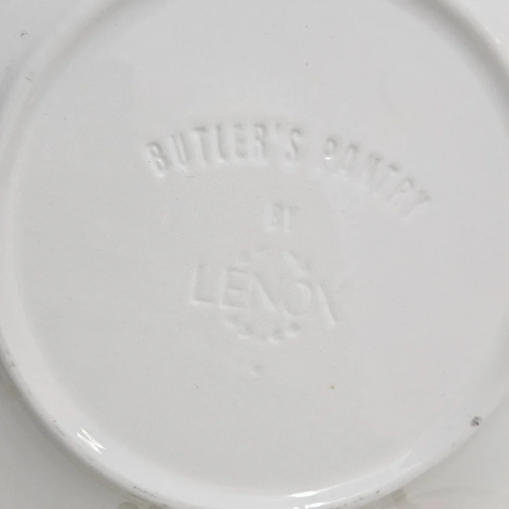 Lenox Butlers Pantry 4 Lunch Plates Discontinued Ivory Stoneware Rimmed Soup Y2K